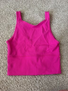 lululemon athletica Bright Pink Ribbed Crop Tank